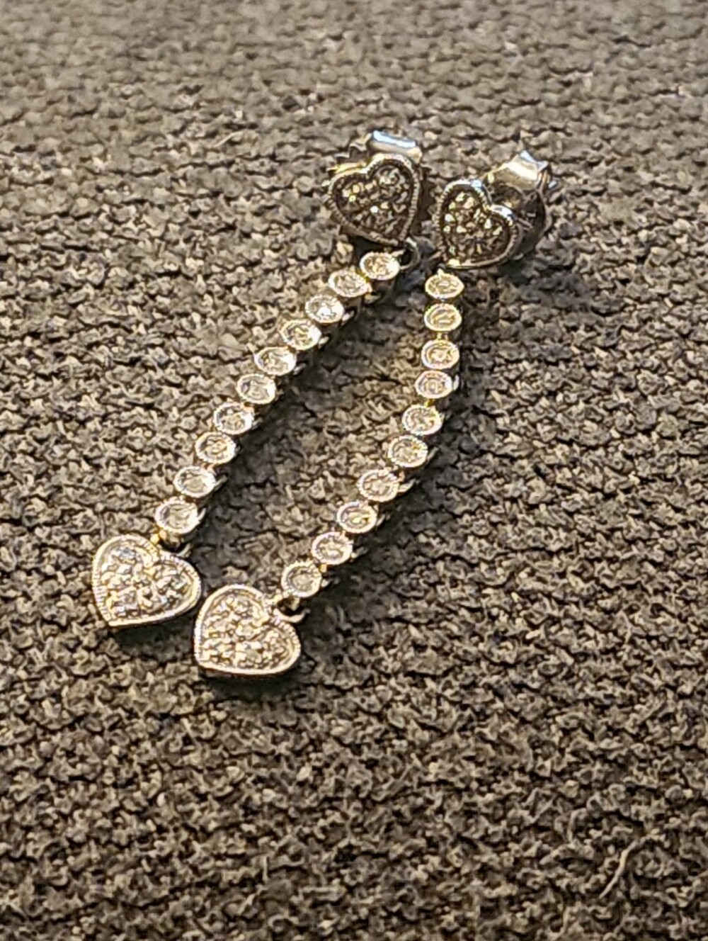 Vintage Aurafin 14k Heart Drop Earrings